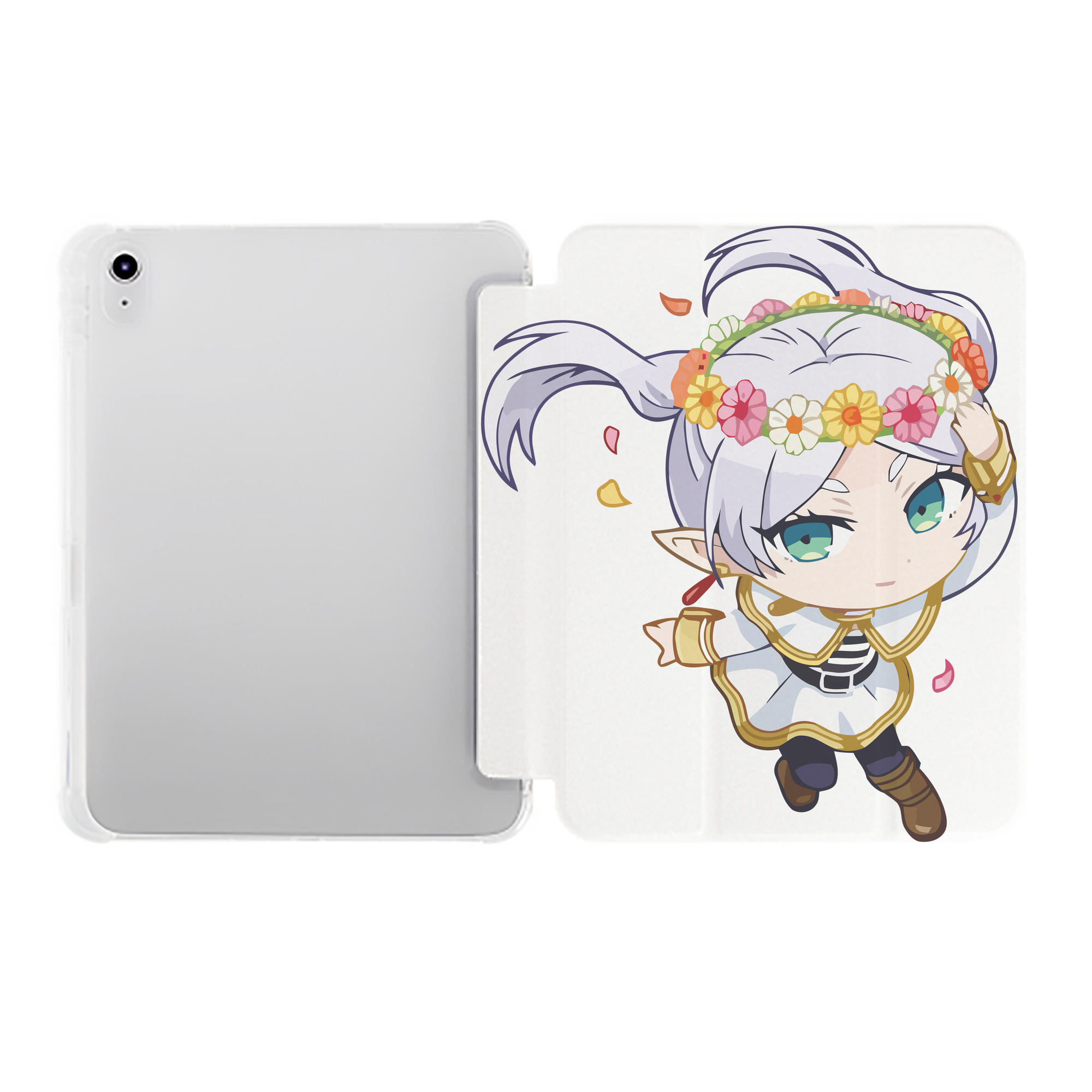 （画像用） 葬送のフリーレン Frieren IPad ケース ペン収納付き 三つ折りスタンド PUレザー×シリコン 対応機種9.5/10.5/10.9インチ